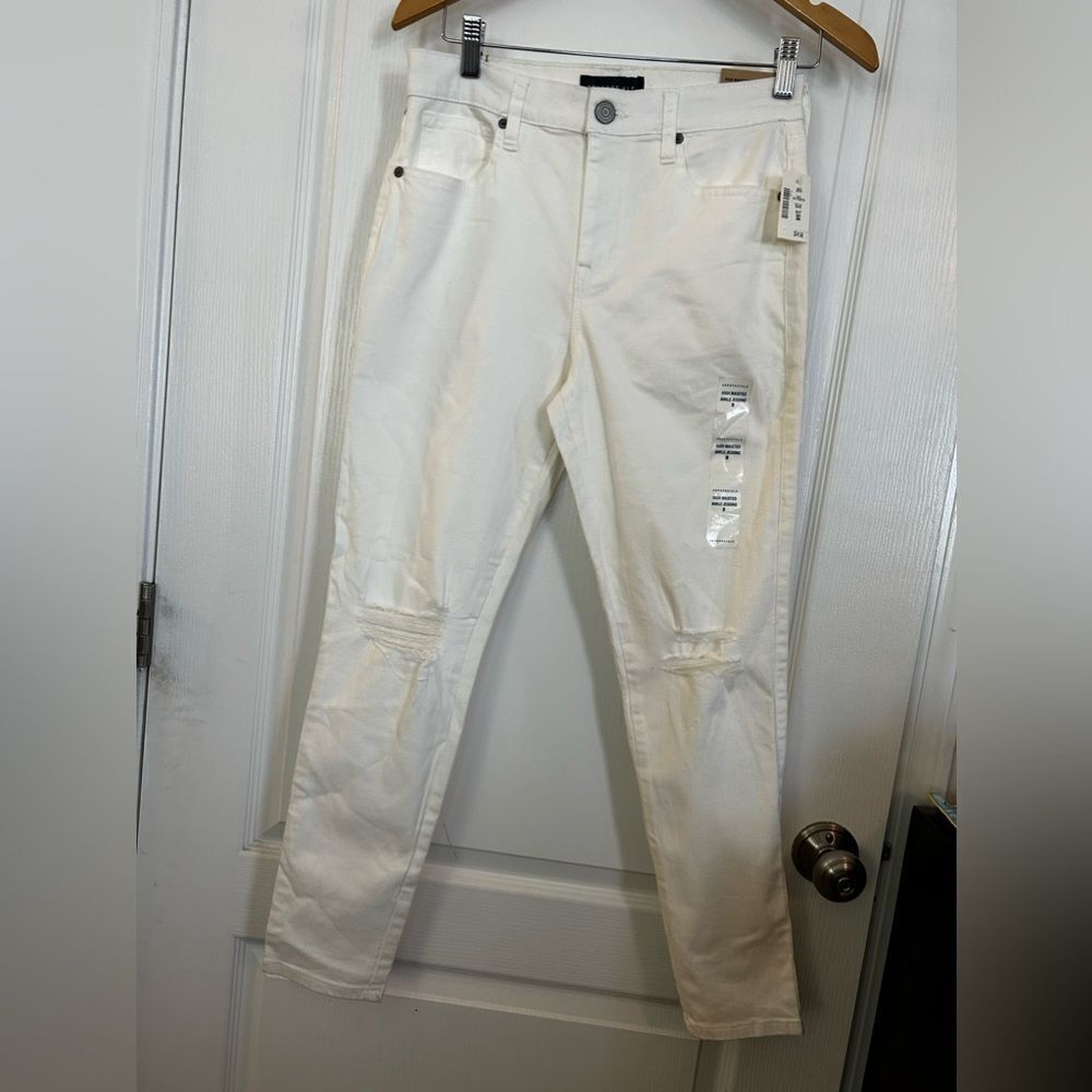 Aeropostale high‎ waisted ankle jegging size 8 white denim NWT